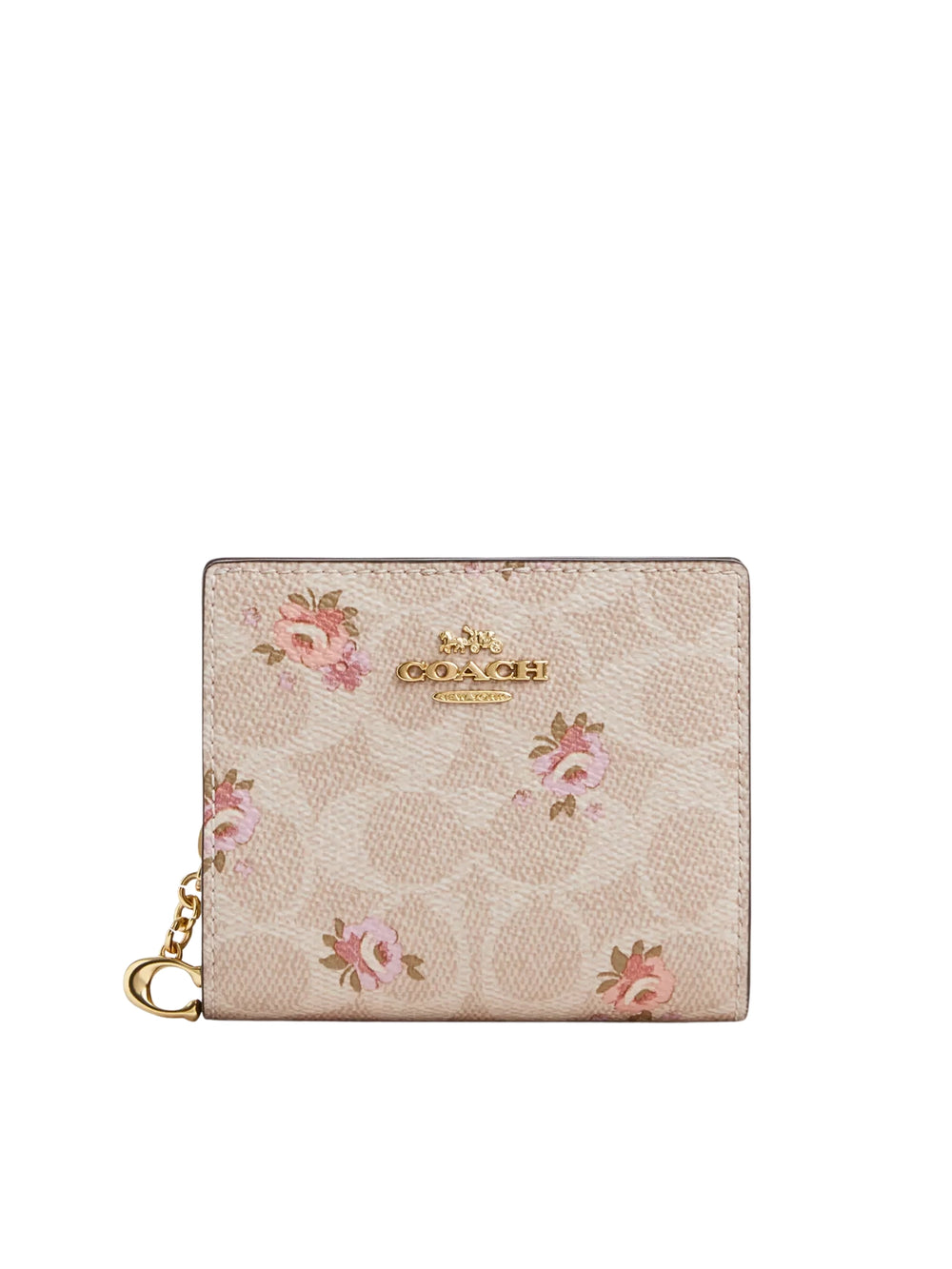 Coach-Snap-Wallet-In-Signature-Canvas-With-Floral-Print-Sand-Multi