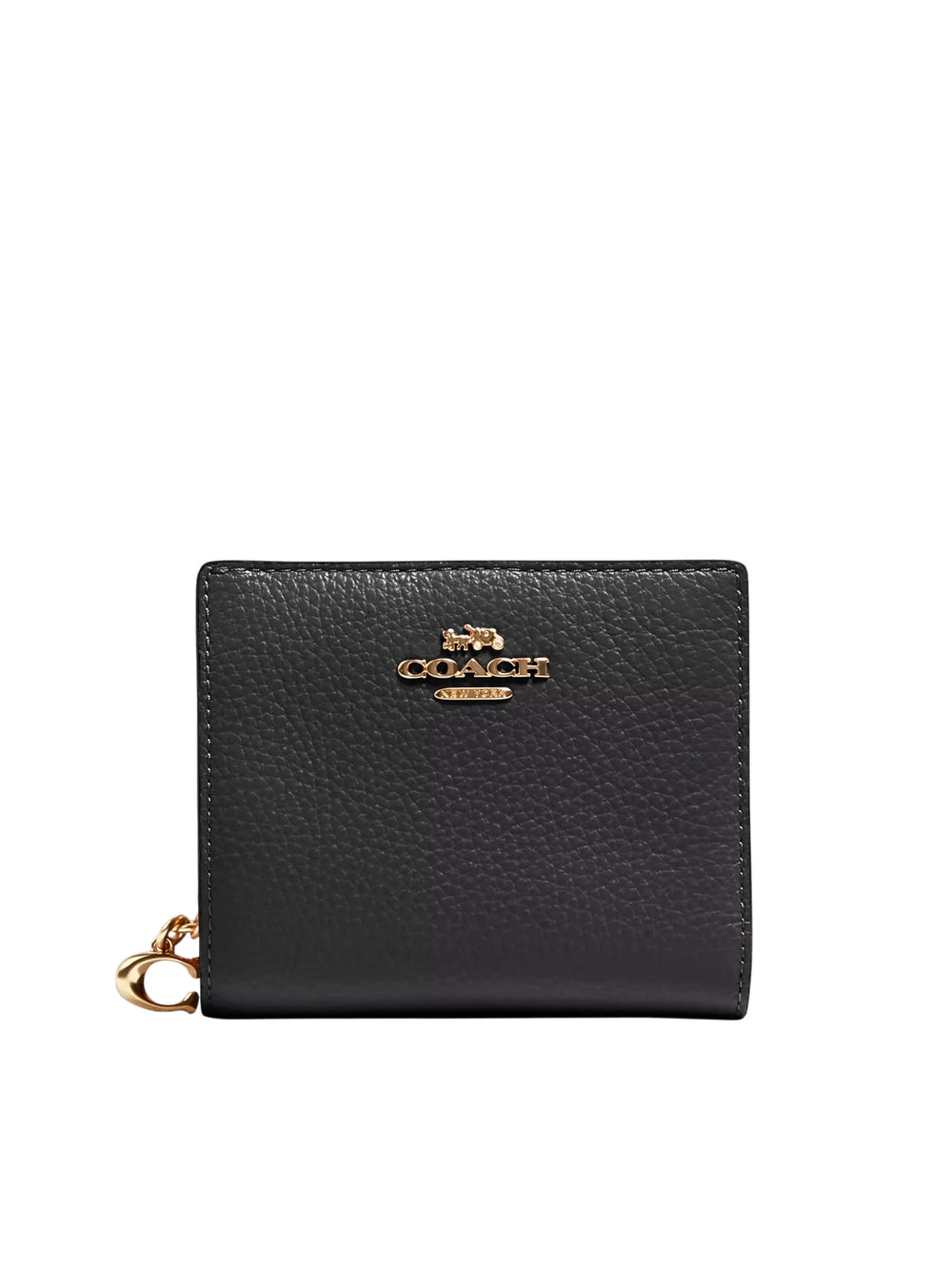 Coach-Snap-Wallet-Pebble-Leather-Black