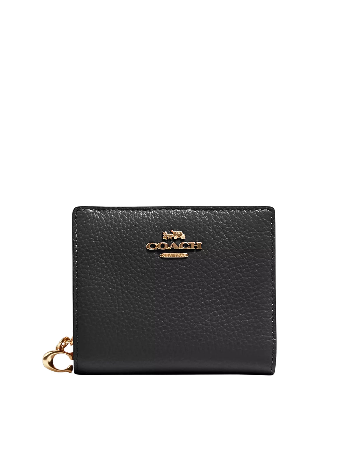 Coach-Snap-Wallet-Pebble-Leather-Black