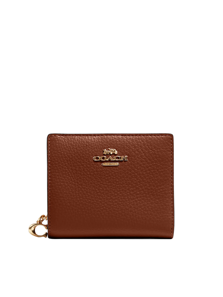 Coach-Snap-Wallet-Pebble-Leather-Redwood