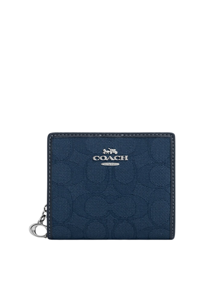 Coach dark denim wallet hotsell