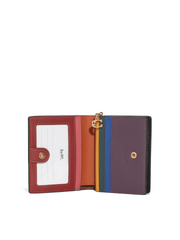 Coach Snap Wallet With Rainbow Colorblock Interior Black