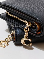 Coach Snap Wallet With Rainbow Colorblock Interior Black