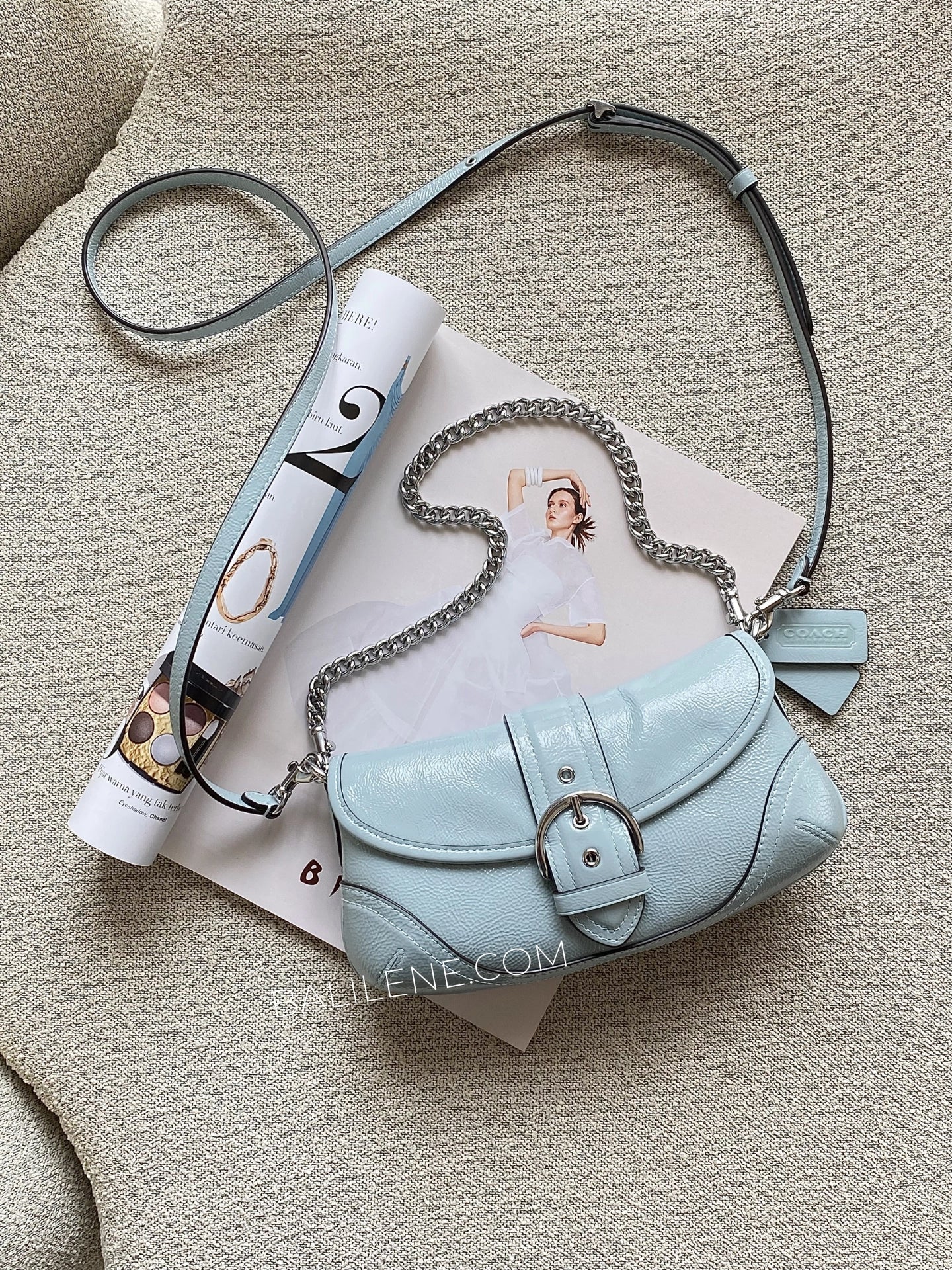 Coach-Soho-25-Crinkle-Leather-Shoulder-Bag-Light-Blue-balilene