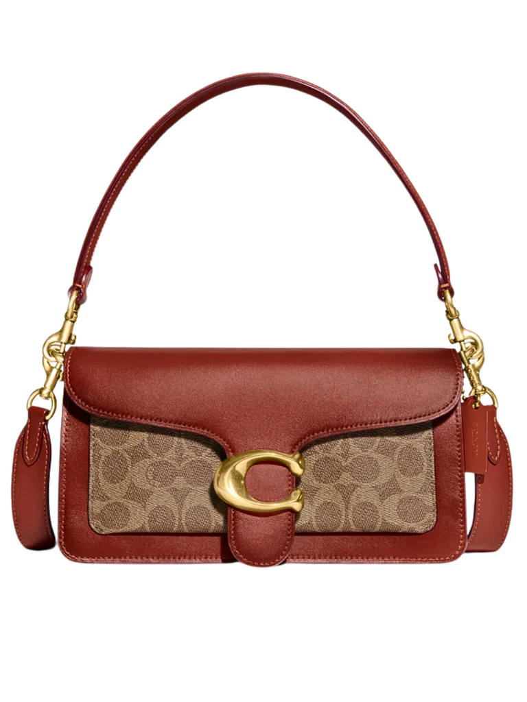 Coach Tabby Shoulder Bag 26 In Signature Canvas Tan Rust