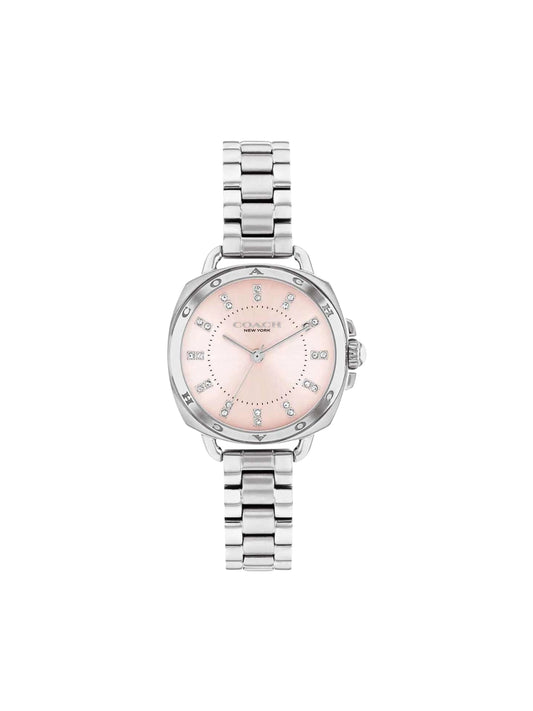 Coach-Tatum-Blush-Dial-Womens-Stainless-Steel-Quartz-Watch-Silver