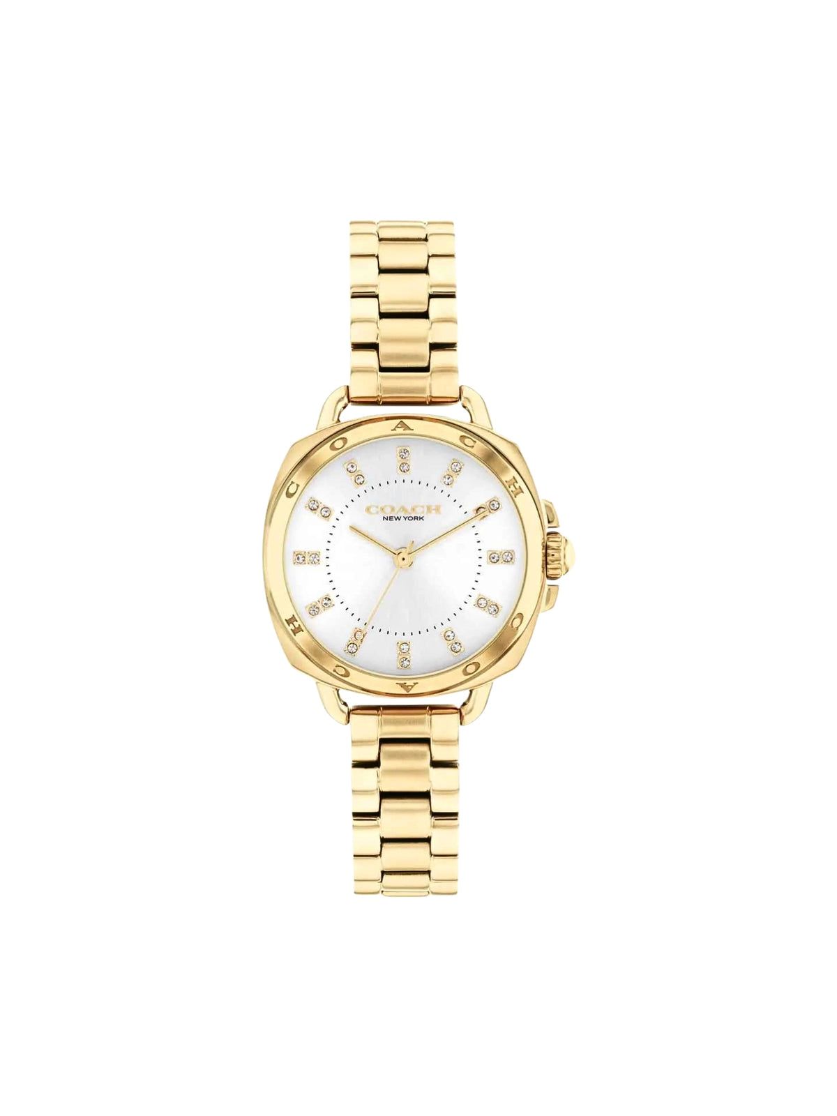 Coach-Tatum-White-Dial-Womens-Stainless-Steel-Quartz-Watch-Gold