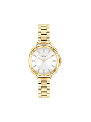Coach-Tatum-White-Dial-Womens-Stainless-Steel-Quartz-Watch-Gold