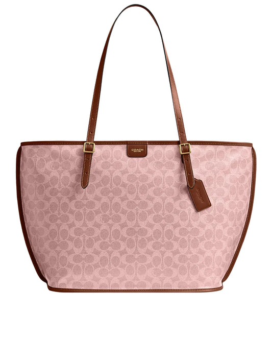 Coach-Taxi-Tote-Bag-In-Signature-Canvas-Pink-Sable