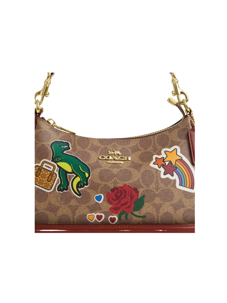 Coach-Teri-Shoulder-Bag-In-Signature-Canvas-With-Sticker-Print-Gold-Tan-Multi