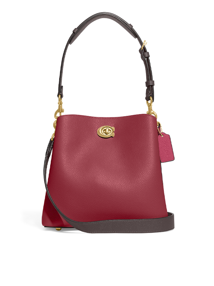 Coach-Willow-Bucket-Bag-In-Colorblock-Brass-Cherry-Balilene-depan