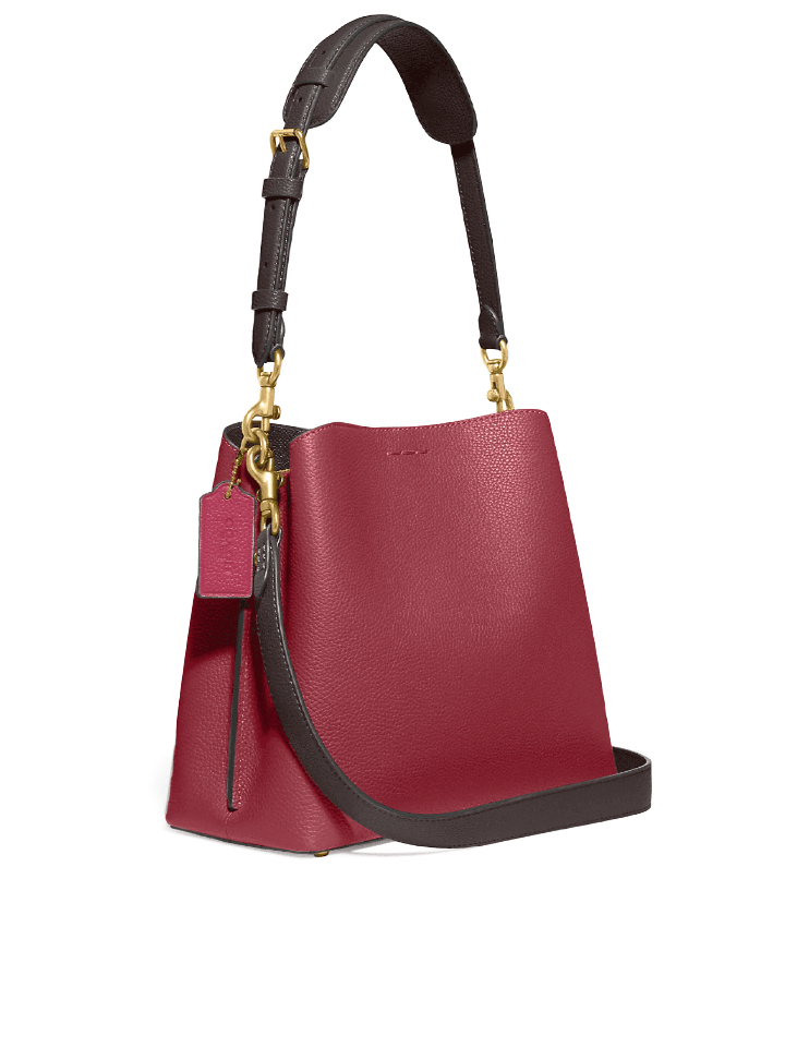 Coach-Willow-Bucket-Bag-In-Colorblock-Brass-Cherry-Balilene-samping