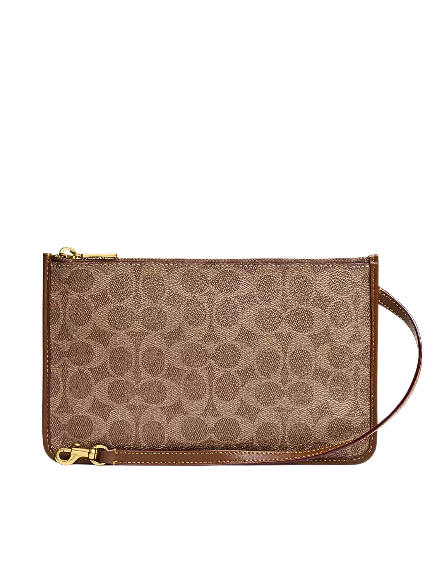 Coach-Zip-Pouch-In-Signature-Canvas-Tan-Brown