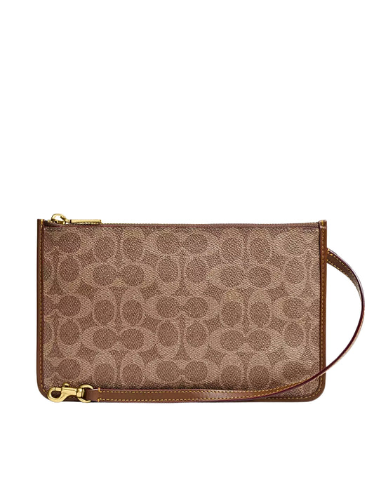 Coach-Zip-Pouch-In-Signature-Canvas-Tan-Brown