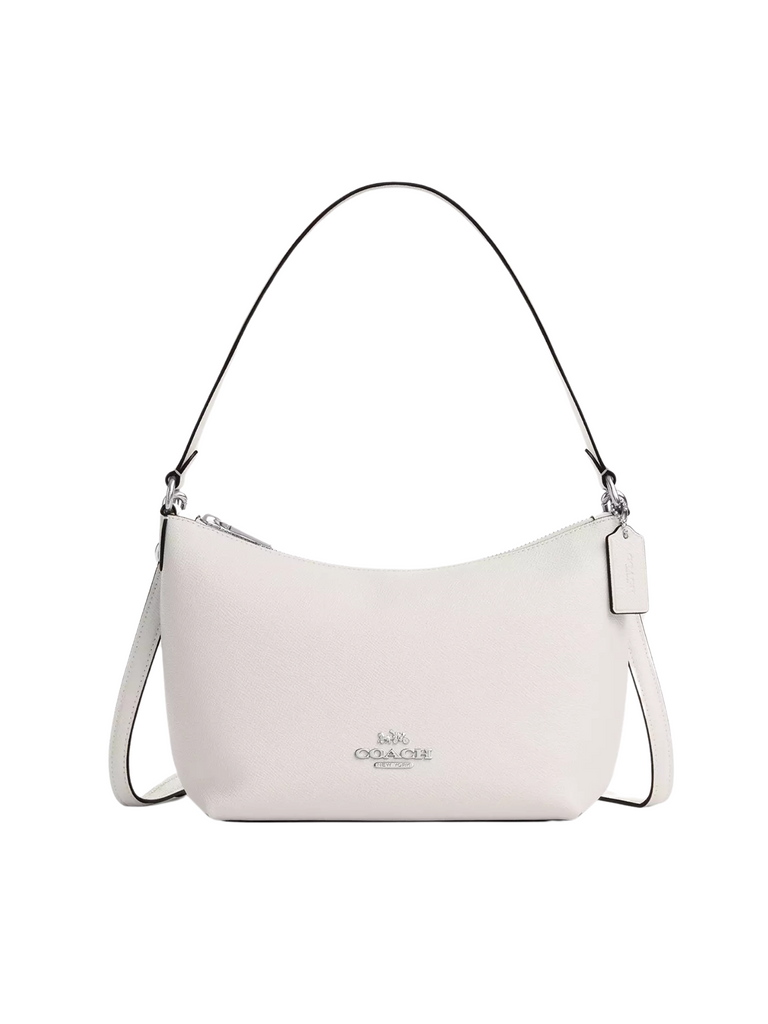 Coach-Zip-Shoulder-Bag-Crossgrain-Leather-Chalk