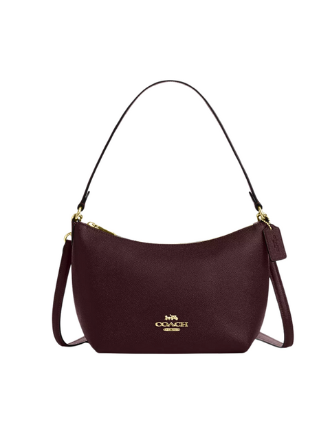 Coach Zip Shoulder Bag Crossgrain Leather Merlot – Balilene