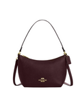 Coach-Zip-Shoulder-Bag-Crossgrain-Leather-Merlot