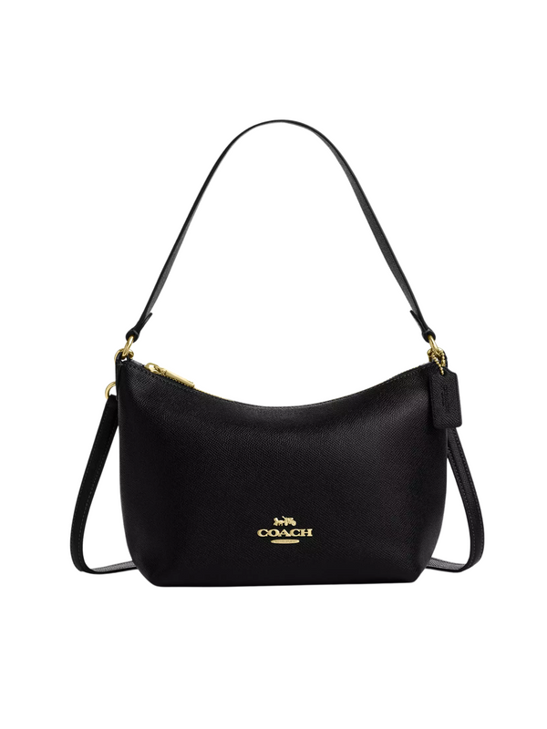 Coach-Zip-Top-Shoulder-Bag-Grain-Leather-Black