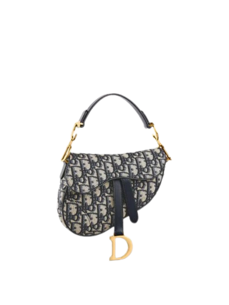 Dior Mini Saddle Bag Oblique Navy – Balilene