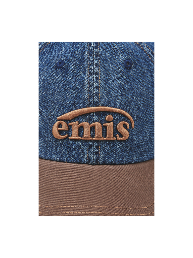 Emis-Washed-Denim-Ball-Cap-Blue-Brown