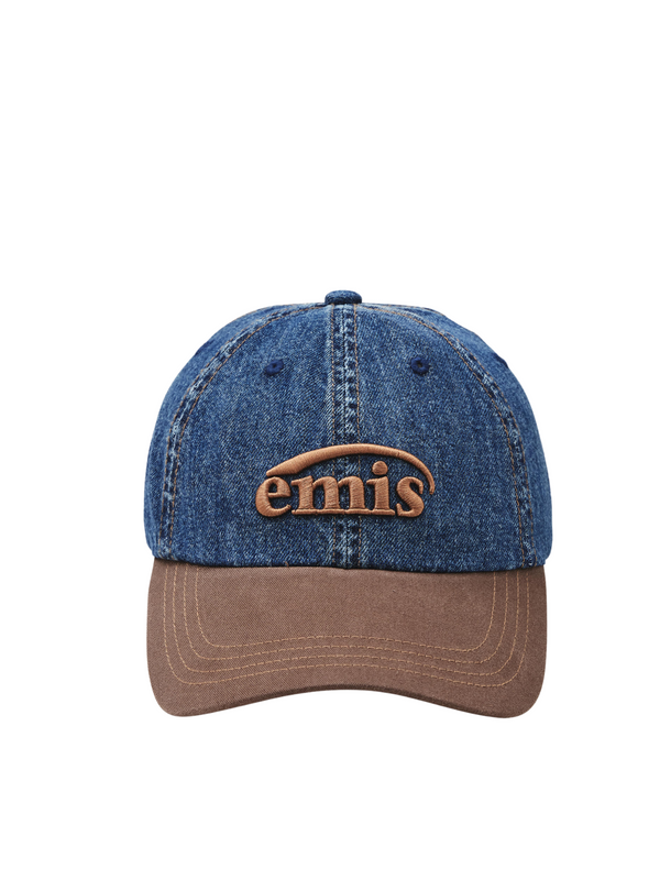 Emis-Washed-Denim-Ball-Cap-Blue-Brown