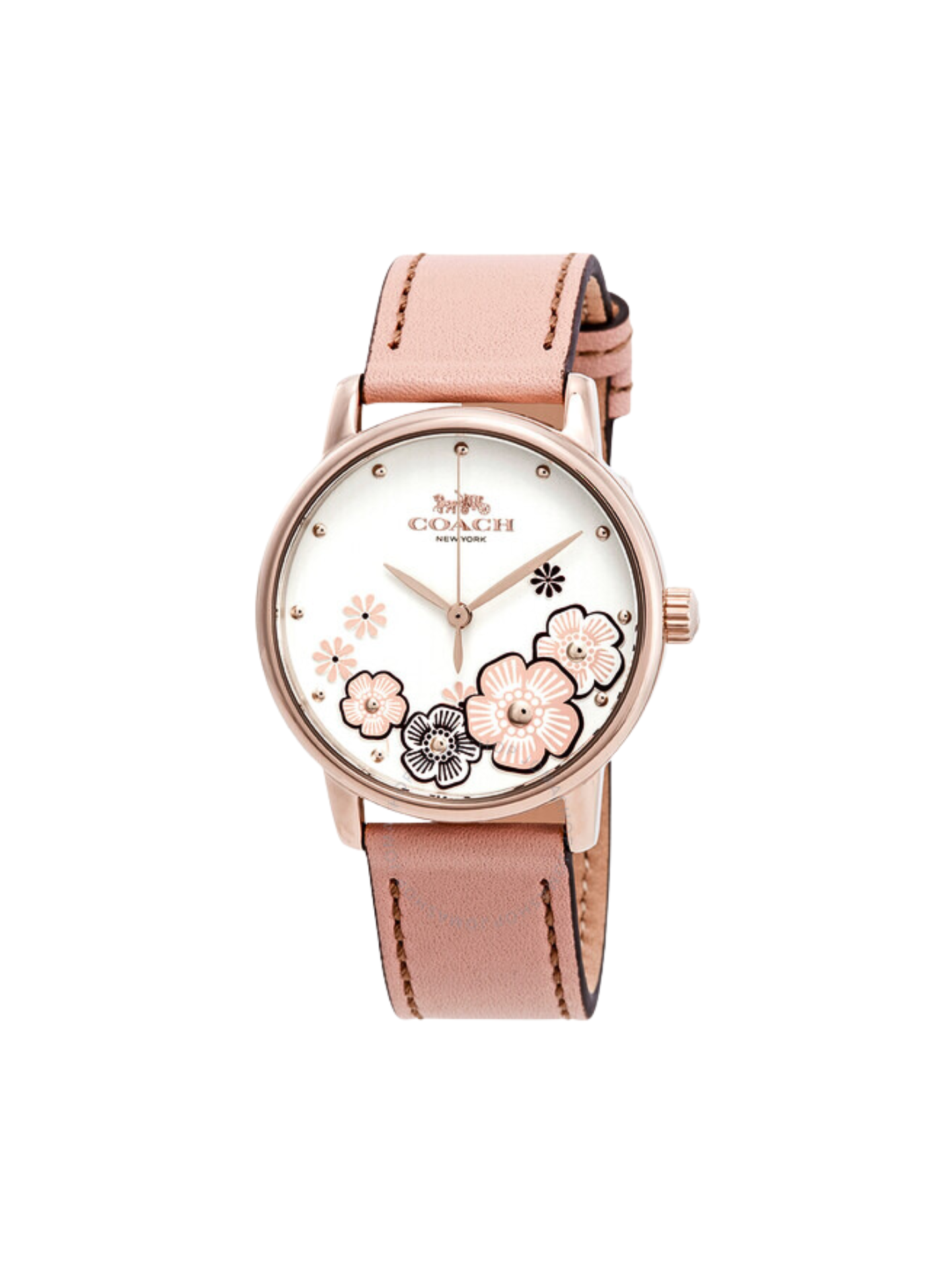 Gambar-Coach-Grand-Ladies-White-Dial-Pink-Leather-Strap