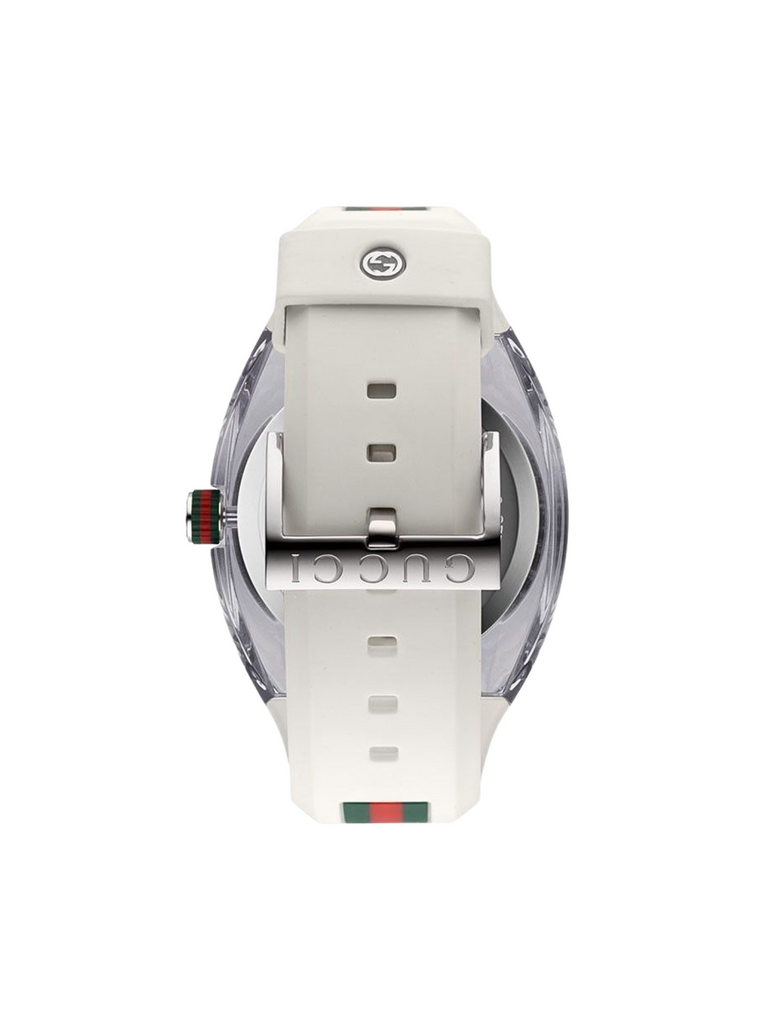 Gucci-Sync-Stainless-Steel-Silver-White-Rubber-Strap-Watch