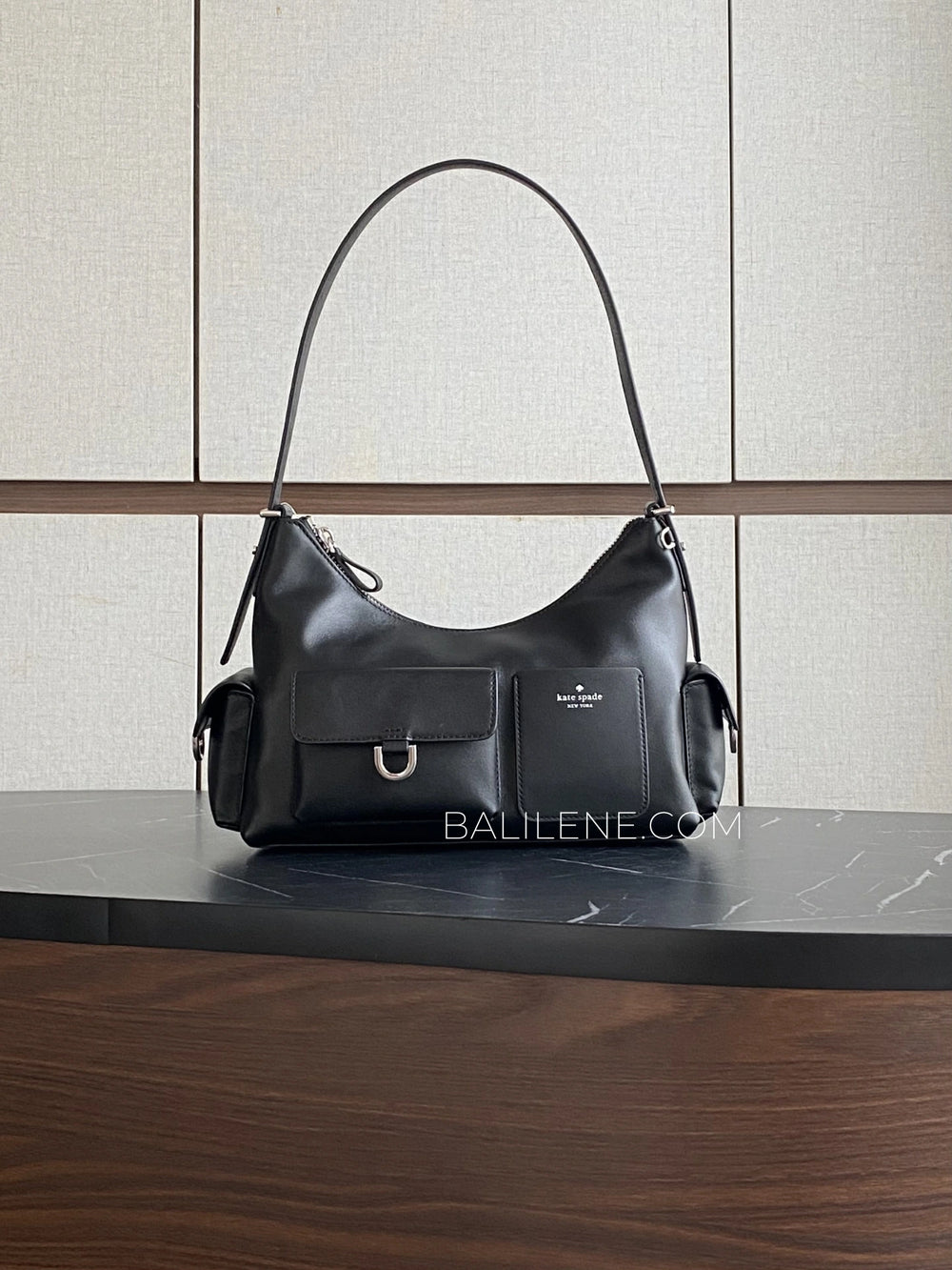 Kate-Spade-Cargo-Leather-Shoulder-Bag-Black-balilene