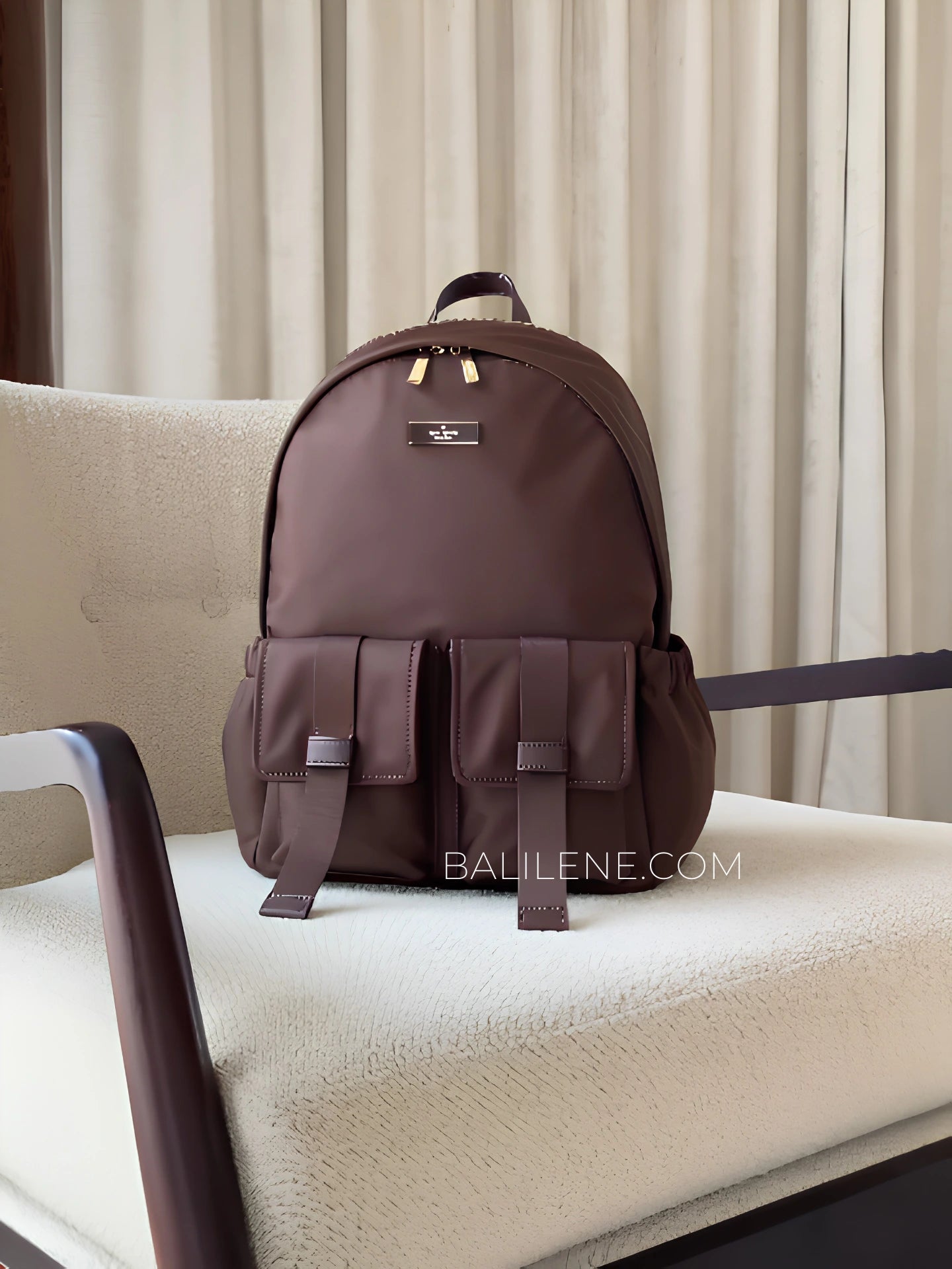Kate-Spade-Carter-Nylon-Cargo-Backpack-Hot-Fudge-balilene