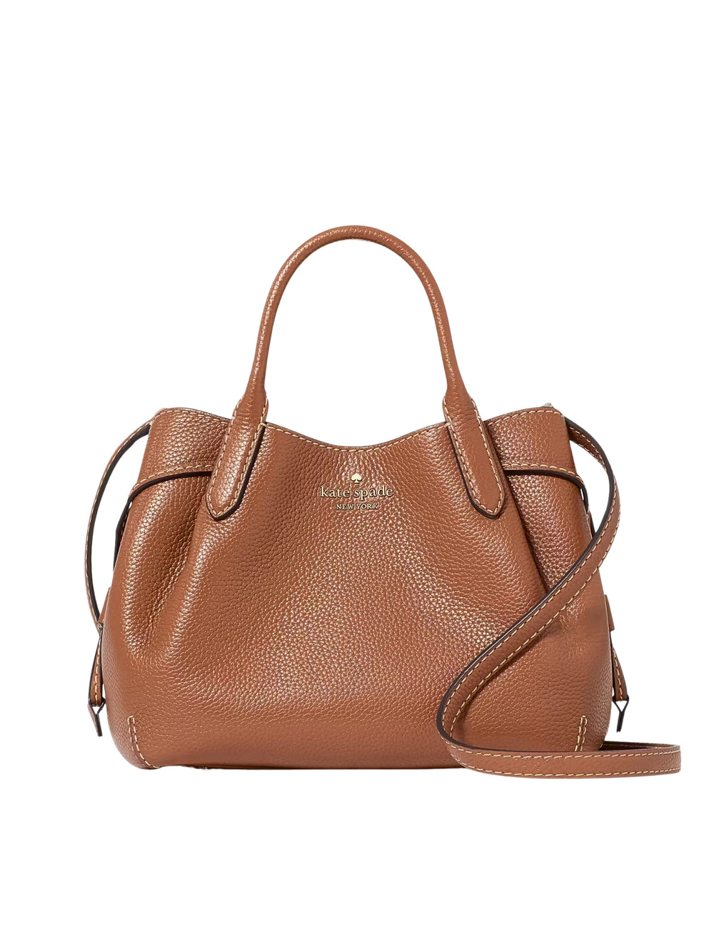 Kate Spade Dumpling Pick Stitch Small Satchel Bag Warm Gingerbread