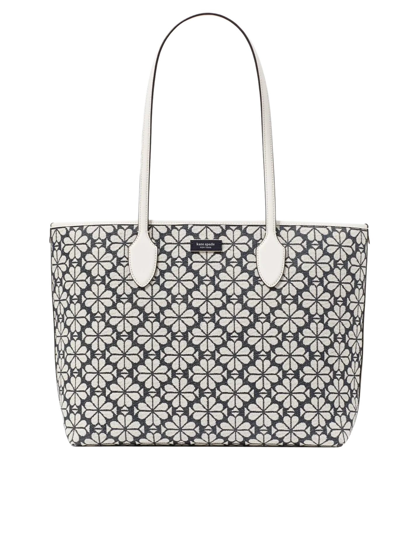 Kate-Spade-Flower-Jacquard-Bleecker-Large-Tote-Charcoal-Grey-Multi