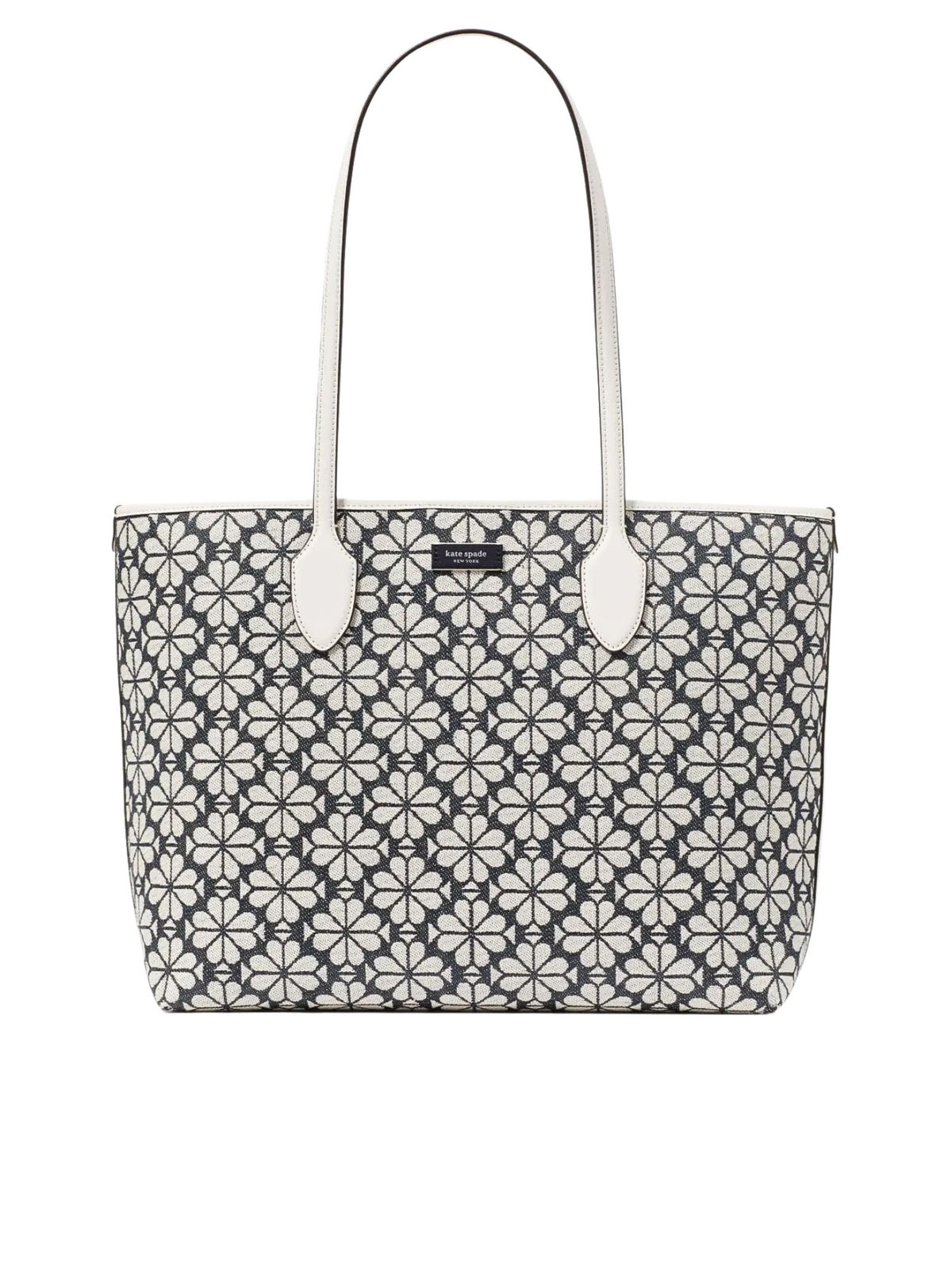 Kate-Spade-Flower-Jacquard-Bleecker-Large-Tote-Charcoal-Grey-Multi
