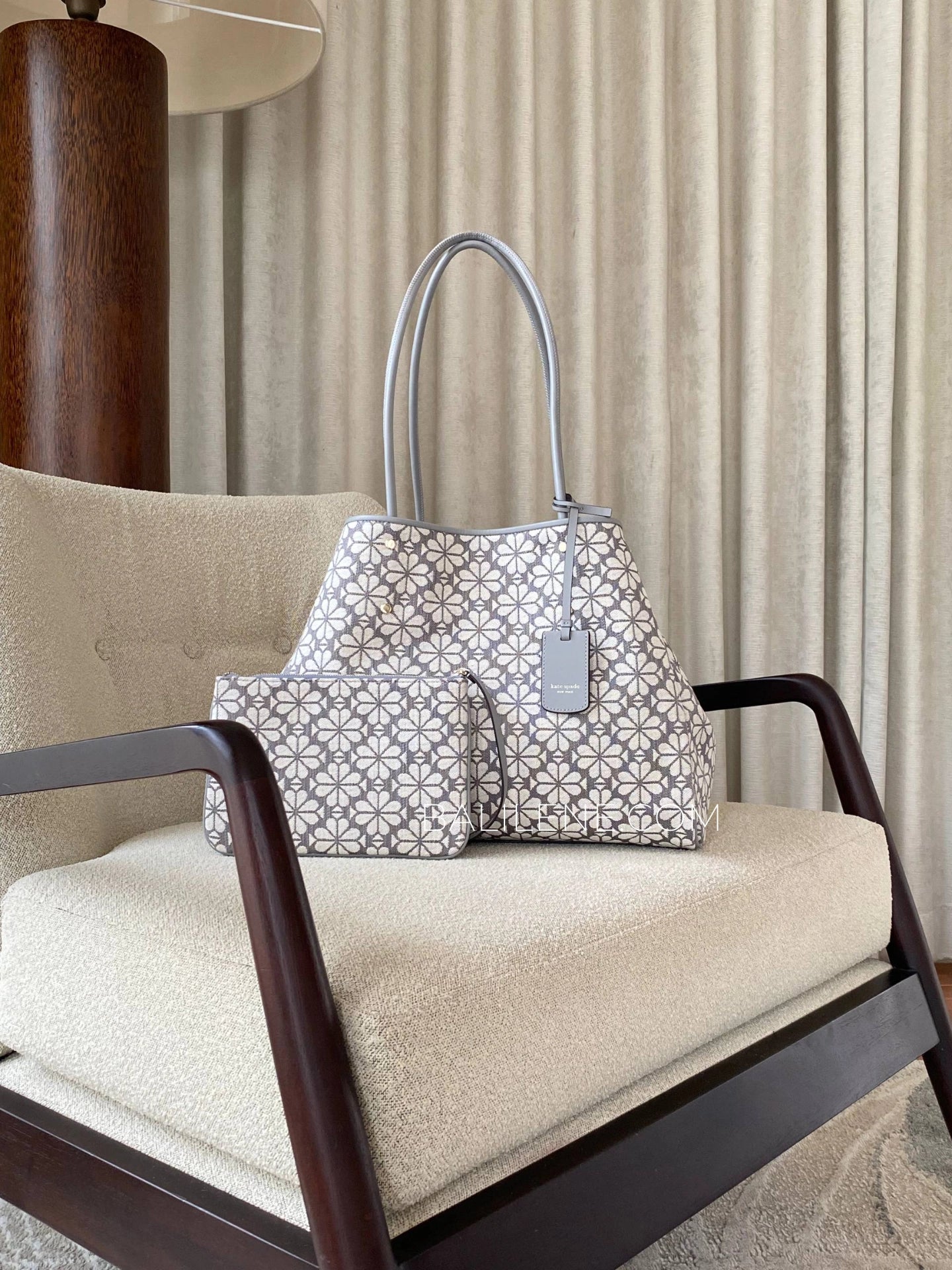 Kate-Spade-Flower-Jacquard-Large-Everything-Tote-Bag-Grey-Multi-balilene