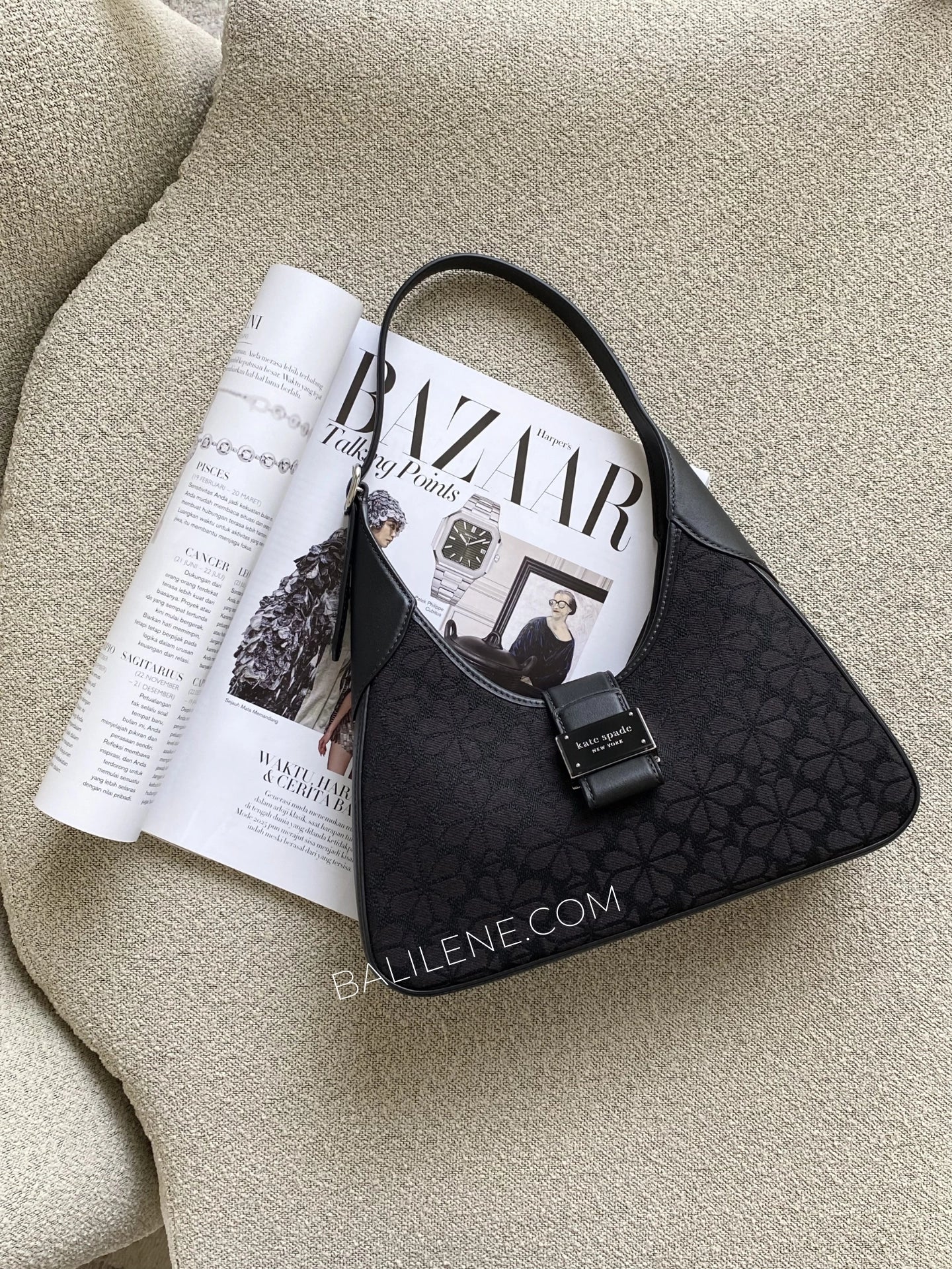 Kate-Spade-Flower-Jacquard-Nouveau-Small-Shoulder-Bag-Black-Multi-balilene