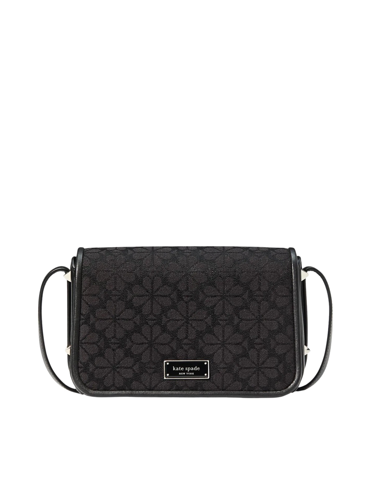 Kate-Spade-Flower-Jacquard-Small-Flap-Crossbody-Bag-Black