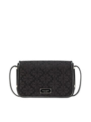 Kate-Spade-Flower-Jacquard-Small-Flap-Crossbody-Bag-Black