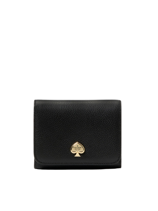 Kate Spade Kayla Pebbled Leather Small L-Zip Wallet Black