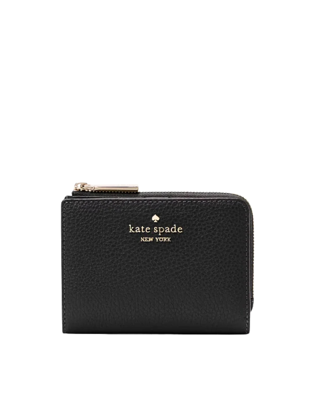 Kate-Spade-Lena-Pebbled-Leather-Small-L-Zip-Wallet-Black