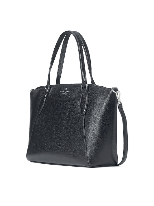 Kate-Spade-Monica-Satchel-Pebbled-Leather-Black-Balilene-samping
