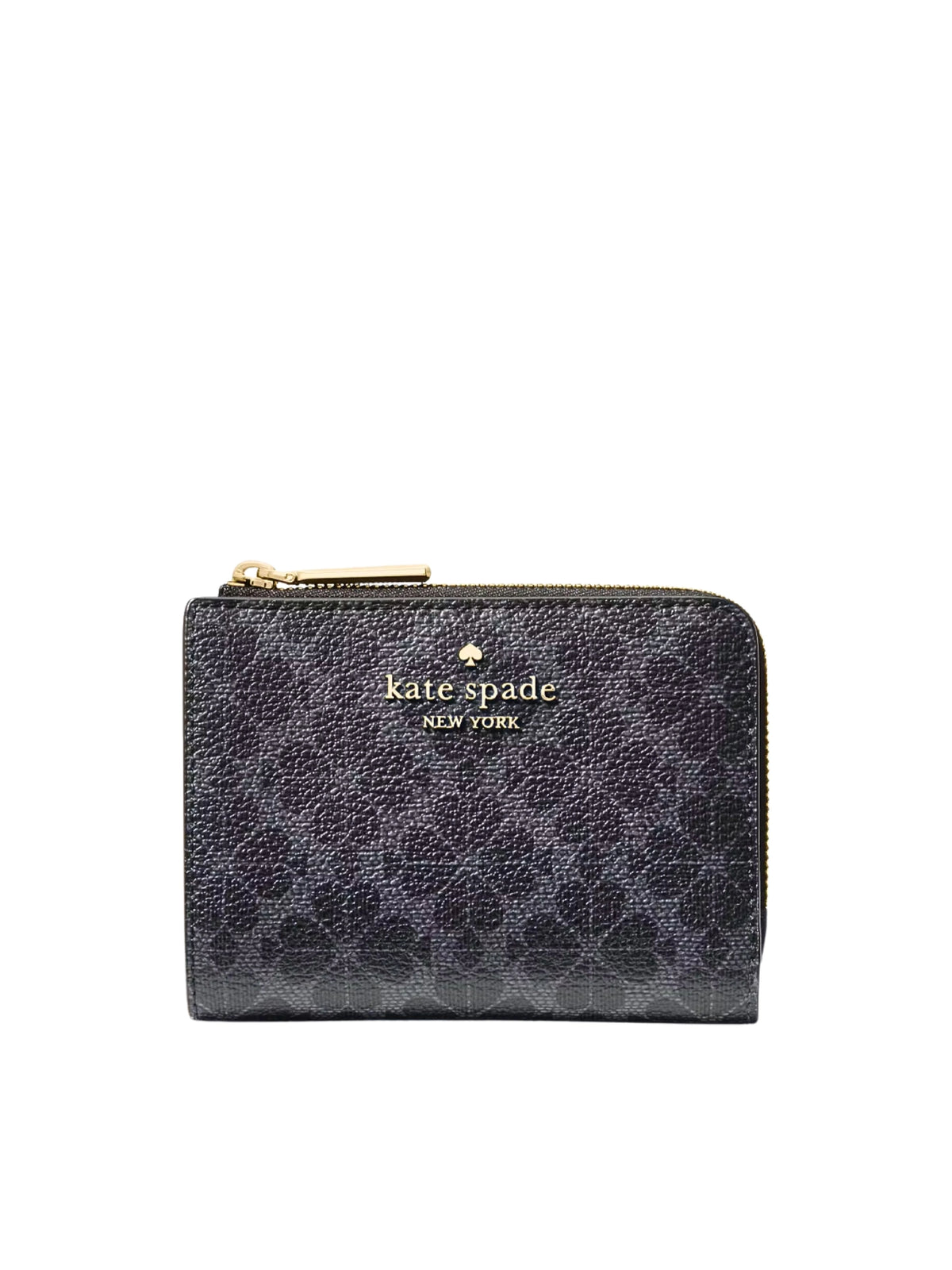 Kate Spade Signature Spade Flower Small L-Zip Wallet Black