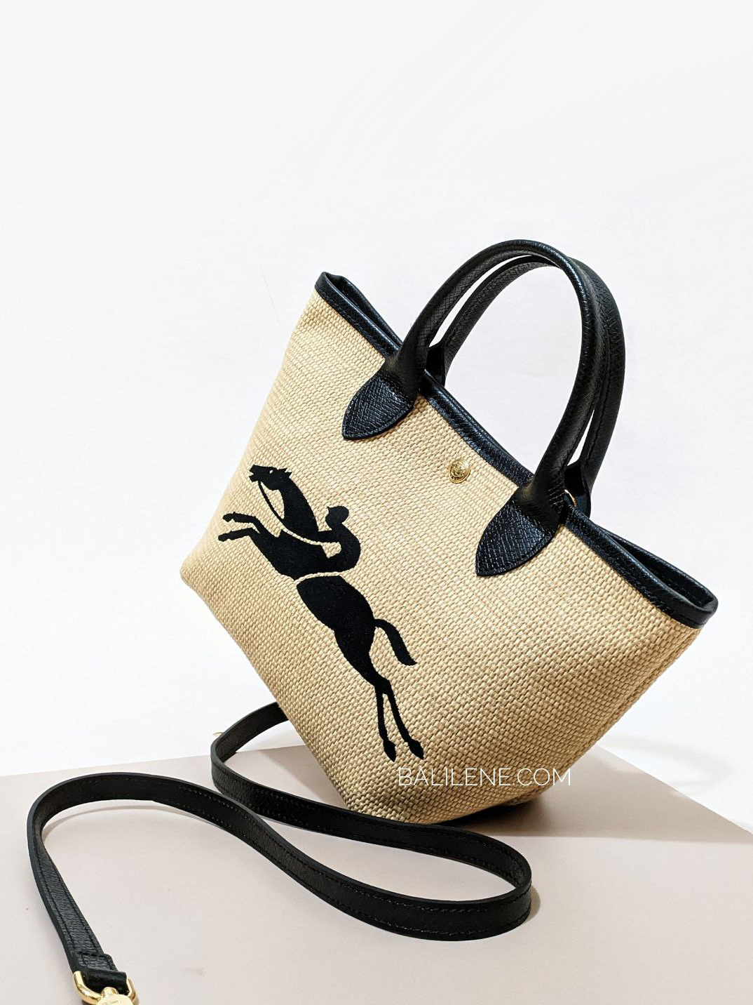 Longchamp Le Panier Pliage Small Basket Bag Black