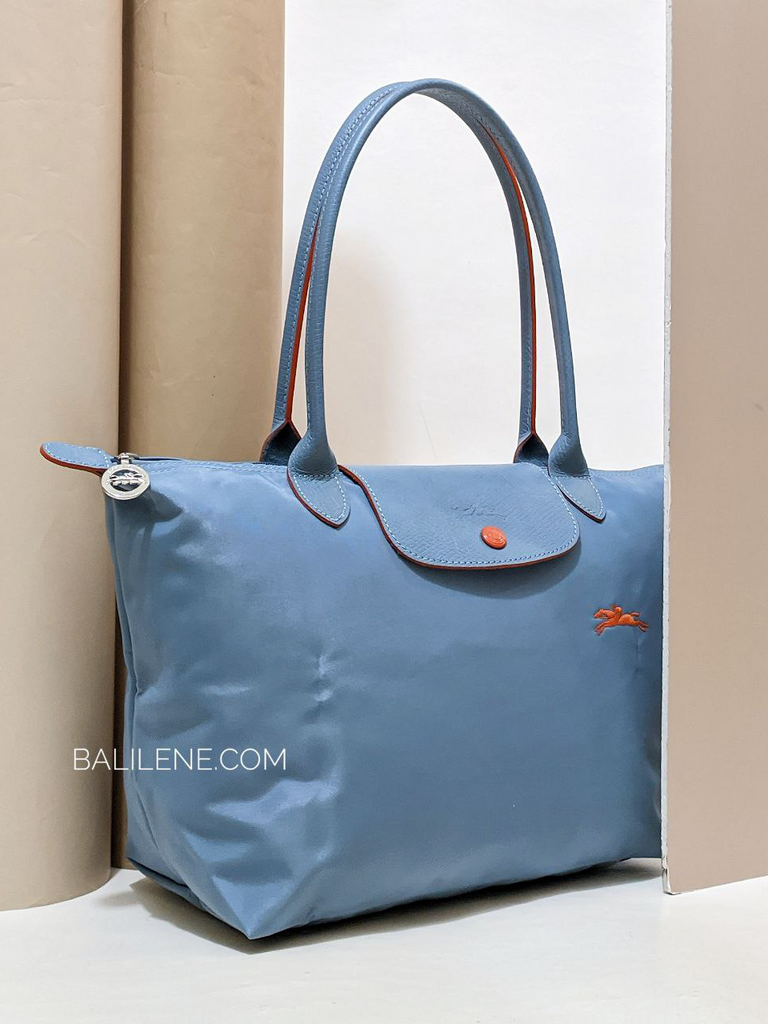 Longchamp Le Pliage Club Medium Shoulder Tote Bag Blue Mist
