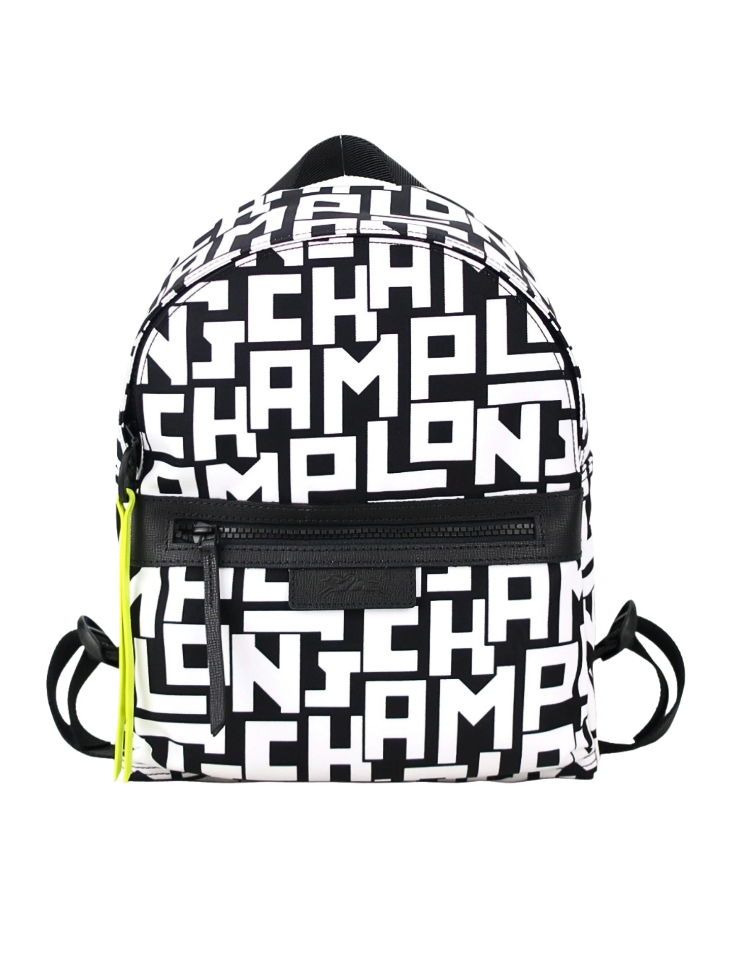 Longchamp-Le-Pliage-LGP-Backpack-White-Black