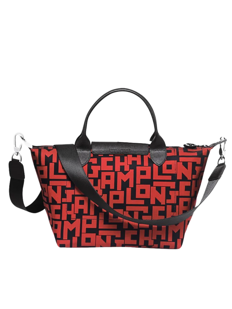 Longchamp-Le-Pliage-LGP-Small-Top-Handle-Black-Red