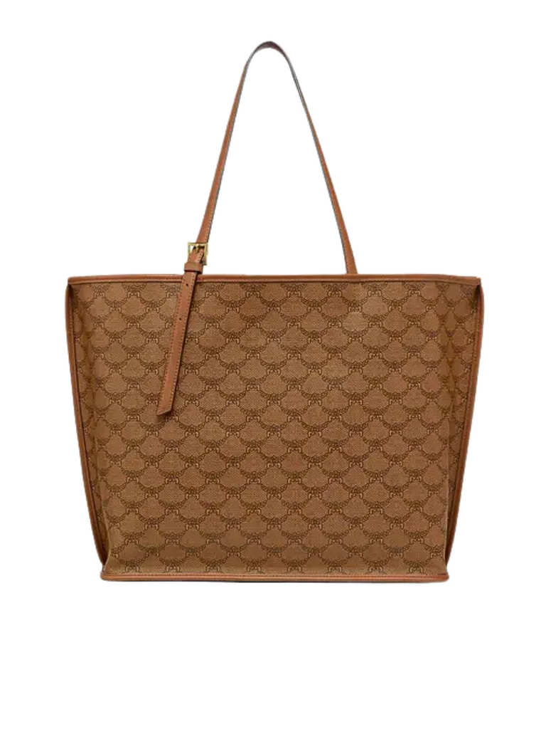 MCM Medium Himmel Shopper Bag Lauretos Leather Cognag