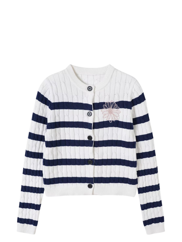 Mardi-Cotton-Cardigan-Round-Neck-Stripe-Ivory-Beige