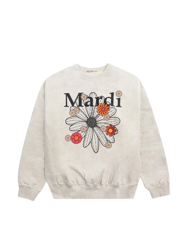 Mardi Mercredi Sweatshirt Flowermardi Needlework Black Beige Mardi Mercredi Sweatshirt Flowermardi Needlework Black Beige