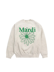 ●Mardi Mercredi●UNISEX SWEATSHIRT FLOWERMARDI_WHITE GREY Mardi Mercredi] FlowerMardi Sweatshirt (25 Color) *LIMITED