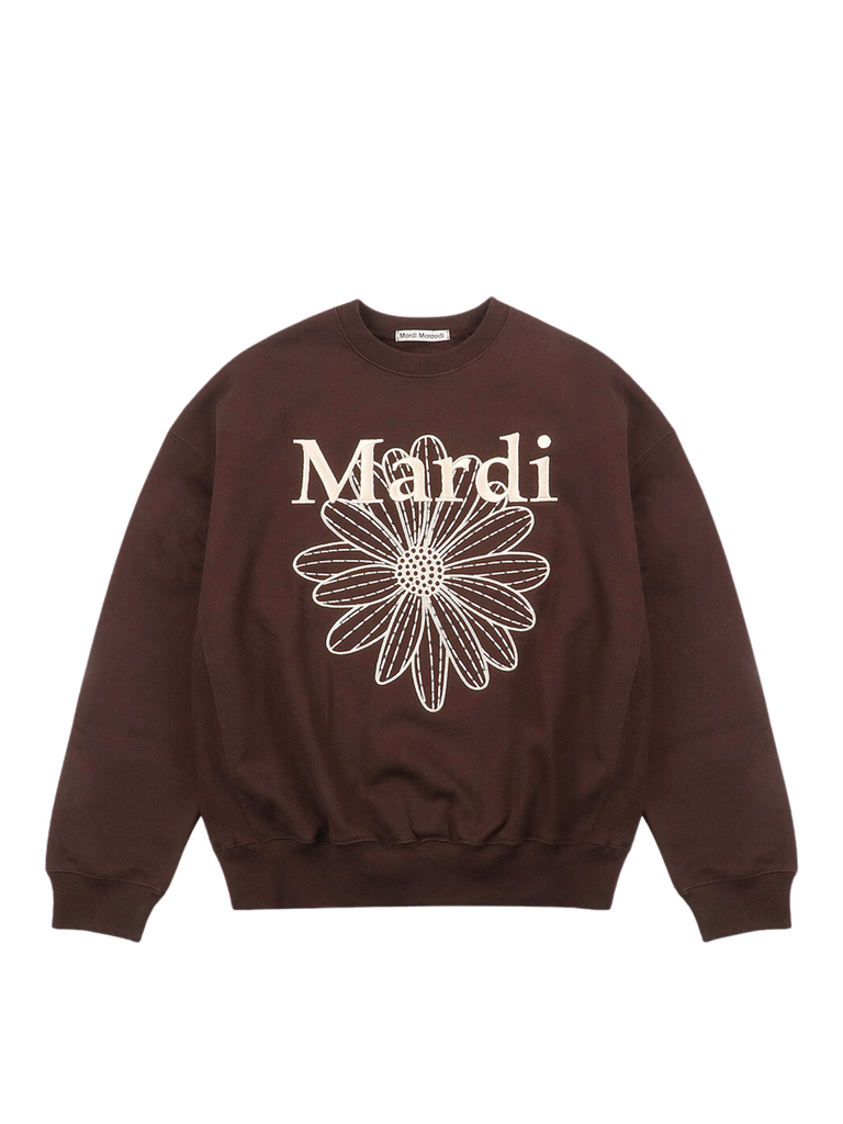 Mardi-Mercredi-Sweatshirt-Flowermardi-Needlework-Brown-Cream