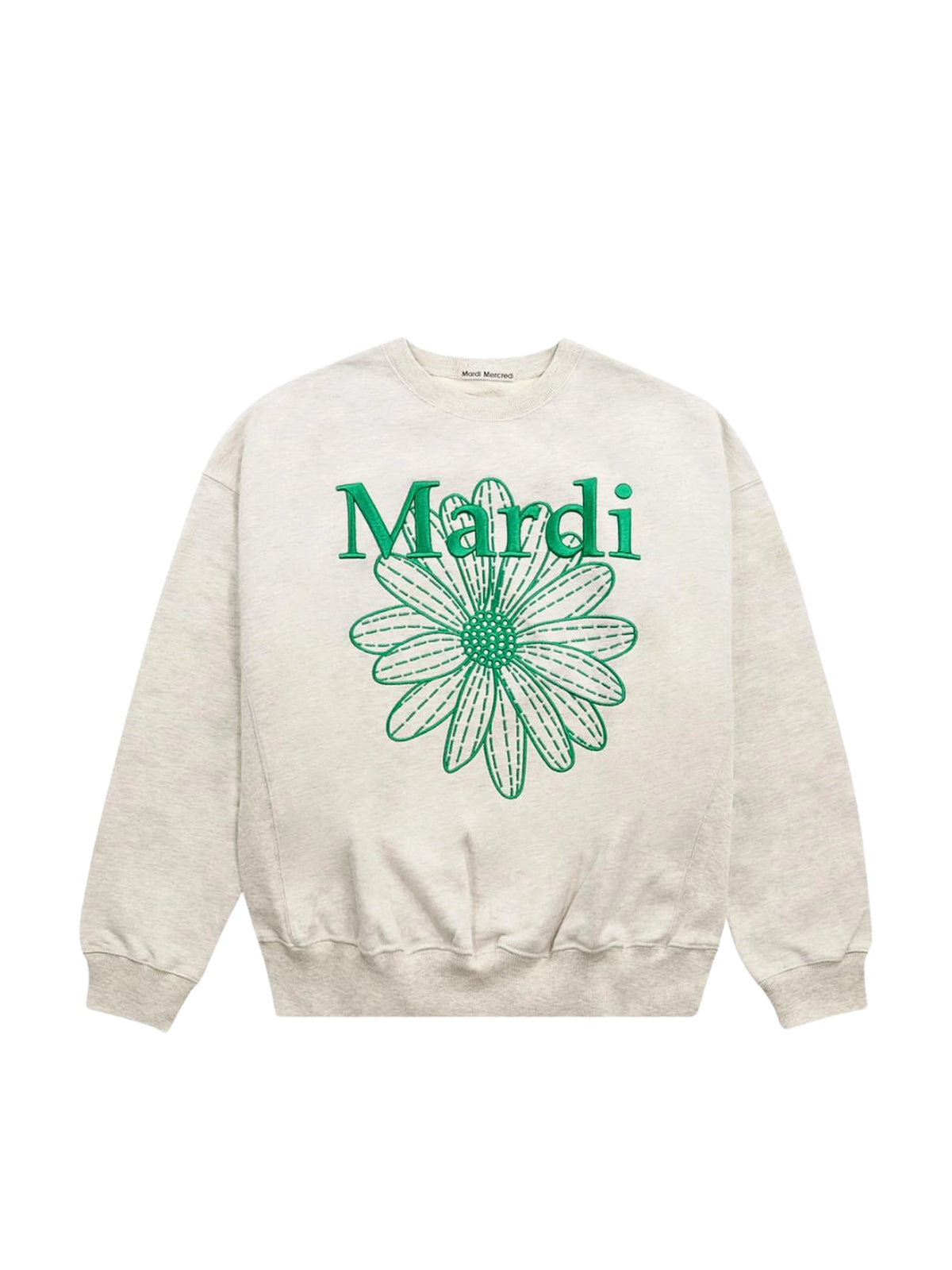 Mardi-Mercredi-Sweatshirt-Flowermardi-Needlework-Oatmeal-Green
